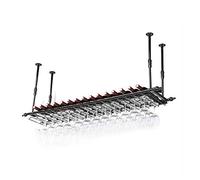 Portabottiglie del vino Home Hold Red Glass Rack Restaurant Bar S, soffitto rustico altezza regolabile a parete montato a monte stampo per bottiglia di vino in vetro retrò, 60 × 30 cm, safehappy nero