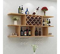 Portabottiglie di legno, porta di vino in legno armadio da vino, pianta da pranzo semplice e moderna montata a parete, portaogne decorative, soggiorno in legno in legno solido graffio creativo di vino