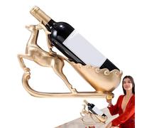 Portabottiglie di vino a forma di cervo con alce - Cervo che tira un carrello, supporto per vino sul piano di lavoro - Statua di cervo in resina, portabottiglie di vino per decorazione da tavolo, casa