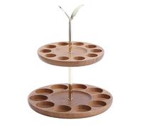 Portabottiglie di vino in metallo Rack in filo metallico con base in legno portabicchieri efficienti adatti per uso domestico e in cucina Supporto da tavolo