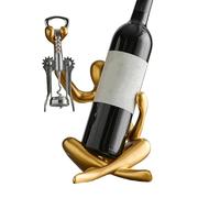 Portabottiglie di vino - portabottiglie di vino in resina con apribottiglie | Statta cava autoportante ornamento vino decorazione per cucina bancone tavolo