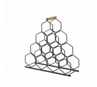 Portabottiglie di Vino Scaffale Cantinetta Supporto Espositore in Metallo Robusto con Elementi in Lussuoso Organizzazione Ordinata Montaggio Veloce, Dieci Bottiglie, Nero
