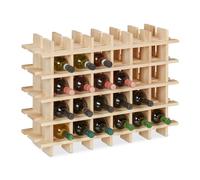 Relaxdays Cantinetta Portabottiglie, Porta 24 Bottiglie di Vino in Orizzontale, HLP 54 x 75 x 24 cm, in Legno, Naturale