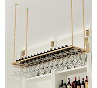 Portabottiglie e portabicchieri da Vino sospeso in Oro, Montato a soffitto, per Bicchieri da Champagne, espositore per Bar e Cucina, mensole galleggianti per l'organizzazione della