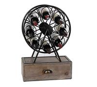 Portabottiglie elegante armadietto per vino in metallo per vino stand per vino stile decorazione domestica (colore: nero Dimensioni: 43 x 65 x 19 cm) portabottiglie