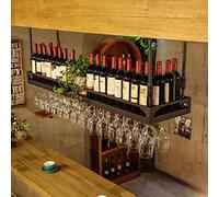 portabottiglie Espositore per vino Rack per vino Rack per vino Appeso Tazza di vino rosso Sottosopra Supporto di vetro Creativo Casa Bar Soffitto Porta Vino Storage 1 60 * 35 Cm visione