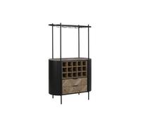 Portabottiglie Home ESPRIT Nero Naturale Metallo Abete 90 x 36 x 150 cm