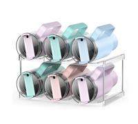 Portabottiglie impilabile, a 2 livelli, organizer per bottiglie di vino, impilabile, portabottiglie, portabottiglie, portabottiglie, può contenere fino a 6 bottiglie, per piano di lavoro della cucina