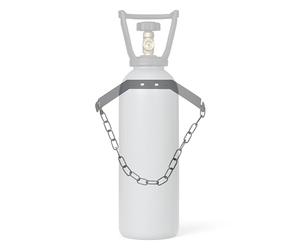 Portabottiglie in acciaio inox CO2 con catena da 2 a 10 kg | Supporto da parete per bottiglie riutilizzabili | Supporto da parete per bottiglie di anidride carbonica Co² | Bombole di gas stoccaggio