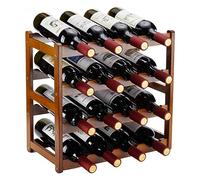 Portabottiglie in bambù, armadietti per conservazione per vino robusti e resistenti, scaffali per lo stoccaggio Piano libero Piano 4 Livello 16 Portabottiglie per la dispensa o la casa (Colo