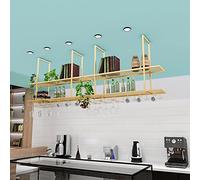 Portabottiglie in bicicletta per vino, porta in metallo, portaoggetti a soffitto americano, portapace per decorazioni appese creative per decorazioni per la casa del soffitto di ristoranti e bar, oro,