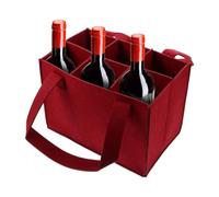 Portabottiglie in feltro, portabottiglie per 6 bottiglie, borsa per vino da picnic, borsa portatile per bottiglie di liquore, borsa riutilizzabile per il trasporto di vino rosso (25 x 18 x 16 cm