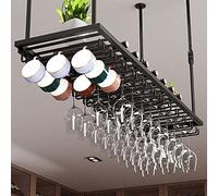 Portabottiglie in Ferro battuto Regolabile in Stile Industriale per Bar e ristoranti, portabottiglie sospeso e portacalici, Organizer per Gli Amanti della Musica, 120 x 35 cm