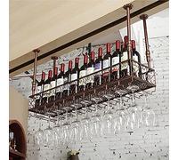 Portabottiglie in ferro sottosopra in vetro da appendere per bar a soffitto mensola per vino decorazione domestica contenitore per vino elegante organizer per vino per cucina e sala da pranzo.