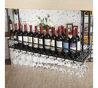 Portabottiglie in ferro Sottosopra Supporto in vetro da appendere per bar Espositore per vino Espositore da soffitto Mobili da appendere per la casa Elegante scaffale per vino Organizer