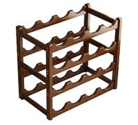 Portabottiglie in legno, 24 x 35 cm, per bevande, 3 ripiani, autoportante, per bottiglie di vodka, supporto per bottiglie da 1100 g, barra efficiente per cantina, armadio, piano di lavoro