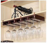 Portabottiglie in legno massello portabottiglie da appendere mensola divisoria libera chiodo armadio per la casa inferiore porta bicchiere di vino sottosopra ornamenti portabottiglie da vino (colore