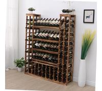 Portabottiglie in legno massello resistente, armadietto autoportante per bar, soggiorno, taverna, elegante scaffale per vino con finitura naturale, perfetto per gli amanti del vino e gli