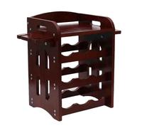 Portabottiglie in legno massello, supporto da pavimento tridimensionale, ideale per soggiorno e ristorante, elegante soluzione di archiviazione (colore 3, 49 x 26 x 45 cm)