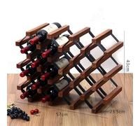 Portabottiglie in Legno, Ripiani in Metallo, Organizer Compatto E Resistente for Bottiglie di Vino, da Tavolo O da Bancone, for Cucina/Bar(57 * 23.5 * 43cm)