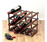 Portabottiglie in Legno, Ripiani in Metallo, Organizer Compatto E Resistente for Bottiglie di Vino, da Tavolo O da Bancone, for Cucina/Bar(41 * 23.5 * 32cm)