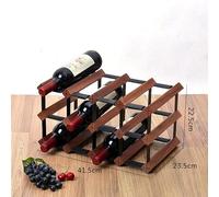 Portabottiglie in Legno, Ripiani in Metallo, Organizer Compatto E Resistente for Bottiglie di Vino, da Tavolo O da Bancone, for Cucina/Bar(32 * 23.5 * 32cm)