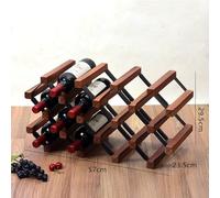 Portabottiglie in Legno, Ripiani in Metallo, Organizer Compatto E Resistente for Bottiglie di Vino, da Tavolo O da Bancone, for Cucina/Bar(57 * 23.5 * 29.5cm)
