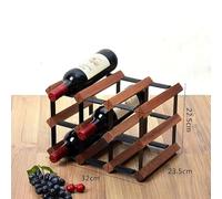Portabottiglie in Legno, Ripiani in Metallo, Organizer Compatto E Resistente for Bottiglie di Vino, da Tavolo O da Bancone, for Cucina/Bar(32 * 23.5 * 22.5cm)