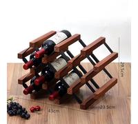 Portabottiglie in Legno, Ripiani in Metallo, Organizer Compatto E Resistente for Bottiglie di Vino, da Tavolo O da Bancone, for Cucina/Bar(43 * 23.5 * 29.5cm)