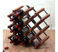 Portabottiglie in Legno, Ripiani in Metallo, Organizer Compatto E Resistente for Bottiglie di Vino, da Tavolo O da Bancone, for Cucina/Bar(43 * 23.5 * 43cm)