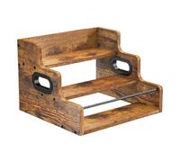 Portabottiglie in legno - Scaffale da vino vintage, espositore da bancone | Scaffale a 3 piani rustico per vini e liquori, organizzatore per cucina soggiorno appartamento bar