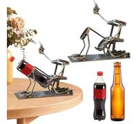 Portabottiglie in metallo a forma di teschio, stile steampunk, per whisky, birra e vino, decorazione per casa, bar, cucina, in grigio, oro, argento, nero (grigio)