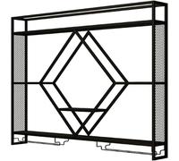 Portabottiglie in metallo a parete montata con luce a LED, unità a barre su ripiani di stoccaggio galleggiante, scaffale per bottiglia di liquore in ferro con porta in vetro di vino, per casa,