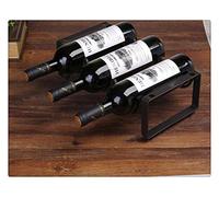 Portabottiglie in metallo creativo da bar espositore in ferro per 2/3/4 bottiglie supporto da cucina vino whisky stand organizzatore per gli amanti del vino (colore: 3 bottiglie 1 strato)