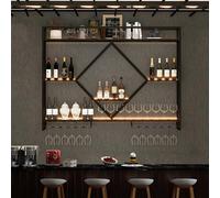 Portabottiglie in metallo montato a parete, scaffale a bar, scaffale a liquore, scaffali a parete galleggiante a bar, scarponi per esposizioni per vini di ferro, porta d'ingente a parete moderna