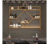 Portabottiglie in metallo montato a parete, scaffale a bar, scaffale a liquore, scaffali a parete galleggiante a bar, scarponi per esposizioni per vini di ferro, porta d'ingente a parete moderna