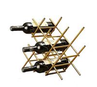 Portabottiglie in metallo portabottiglie autoportante da appoggio supporti decorativi da tavolo bottiglia pieghevole portabottiglie di vino (colore: oro Dimensioni: 36 x 46 x 15 cm) portabottiglie