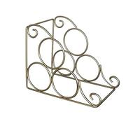 Portabottiglie in Metallo, Portabottiglie da Banco, Robusto e Durevole, Non Richiede Montaggio, per Bar di Casa, Cucina, Ristorante, Soggiorno(Gold)