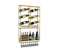 Portabottiglie in metallo Scaffale da bar a parete Portabicchieri da vino Mini Bar Armadietto per liquori Scaffale per bottiglie da bar Scaffale per whisky per bar Cucina Soggiorno Ristorant