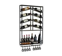 Portabottiglie in metallo Scaffale da bar a parete Portabicchieri da vino Mini Bar Armadietto per liquori Scaffale per bottiglie da bar Scaffale per whisky per bar Cucina Soggiorno Ristorant