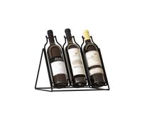 Portabottiglie in metallo verticale da appoggio, per bancone, decorazione per casa e bar (nero, 30 cm)