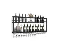 Portabottiglie industriali a parete montata a parete, porta d'ingresso a parete, scaffale per la bottiglia di liquori, ripiani a parete in legno con portabicchieri, scaffale moderno per mobili da