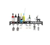 Portabottiglie industriali a parete montata con porta di vetro di vino, supporto in vetro per bottiglie, scarichi di deposito di vini, scaffale a parete per cucina, portatore di bottiglie di vino per