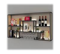 Portabottiglie Industriali Appendere Cremagliera Vino Montata A Muro Portabottiglie Vino In Vetro Galleggiante Per L'esposizione Del Bar Della Casa, La Sala Pranzo ( Colore : nero , Taglia : 100x20x80