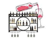 Portabottiglie moderne montate con porta d'ingresso a 3 livelli, porta bottiglia di ferro multifunzionale, porta in vetro di vino, facile da installare perfettamente per bar in sala da pranzo da