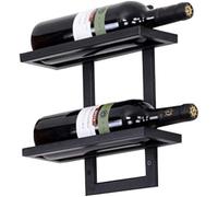 Portabottiglie montata a parete, porta bottiglia di vino in metallo in ferro, bicchiere di vino invertito a parete, vassoio per vino appeso a parete, supporto per il vino in sughero in sughero rosso,