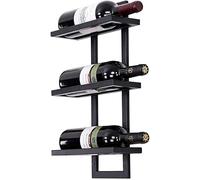 Portabottiglie montata a parete, porta bottiglia di vino in metallo in ferro, bicchiere di vino invertito a parete, vassoio per vino appeso a parete, supporto per il vino in sughero in sughero rosso,