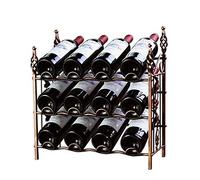 Portabottiglie per 12 bottiglie di vino espositore ripiani possono essere impilati utilizzando un pendolo adatto per cucina ristorante elegante portabottiglie in stile francese (colore: marrone