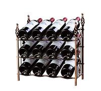 Portabottiglie per 12 bottiglie di vino in piedi oscillanti 424420 cm portabottiglie pieghevole (colore: marrone, dimensioni: 42 x 44 x 20 cm)