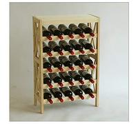 Portabottiglie per 25 bottiglie di vino autoportante e armadietti per vino, piccoli scaffali possono stare in piedi liberamente, in legno massello naturale, senza agitazione (5 strati, capacità 25